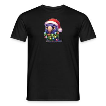 Christmas Hat Christmas Fairy Lights - Men's T-Shirt - black - Front - AI Model Male 178 light (178cm)