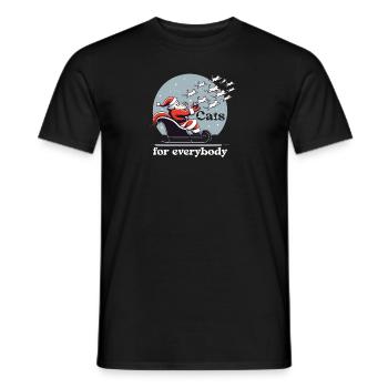 Weihnachtsmann mit Katzen schlitten – Cats for - Männer T-Shirt - Schwarz - Vorne - AI Model Male 178 light (178cm)