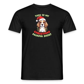 Beagle Pyjama de Noël Chiens - T-shirt homme - noir - Devant - AI Model Male 178 light (178cm)