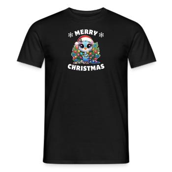 Chapeau de Noël Fées de Noël Paon - T-shirt homme - noir - Devant - AI Model Male 178 light (178cm)
