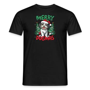 Merry Dogmas Funny Dogs Christmas - Men's T-Shirt - black - Front - AI Model Male 178 light (178cm)