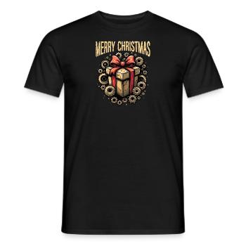 Buon Natale Steampunk Natale - T-shirt uomo - nero - Fronte - AI Model Male 178 light (178cm)