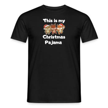 Squirrel Christmas Pajamas - Men's T-Shirt - black - Front - AI Model Male 178 light (178cm)