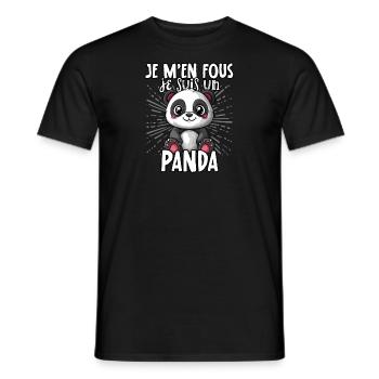 Je m'en fous je suis un panda - süßer Panda - Männer T-Shirt - Schwarz - Vorne - AI Model Male 178 light (178cm)