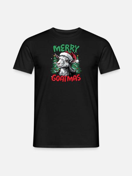 Joyeux Goatmas Drôle Chèvres Noël - T-shirt homme - noir