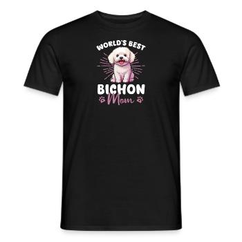 Bichon Frise Groovy Bichon Mom - Männer T-Shirt - Schwarz - Vorne - AI Model Male 178 light (178cm)