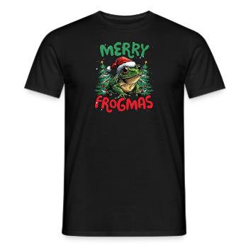 Merry Frogmas Drôle de grenouilles Noël - T-shirt homme - noir - Devant - AI Model Male 178 light (178cm)