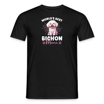 Bichon Frise Groovy Bichon Mama - Männer T-Shirt - Schwarz - Vorne - AI Model Male 178 light (178cm)