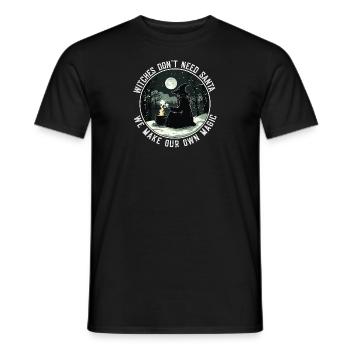 Witches Don't Need Santa Holiday Solstice Magic - Men's T-Shirt - black - Front - AI Model Male 178 light (178cm)