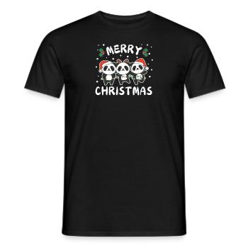 Joyeux Noël Panda mignon Pandas de Noël - T-shirt homme - noir - Devant - AI Model Male 178 light (178cm)