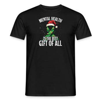 Mental health is everyone's best gift - Men's T-Shirt - black - Front - AI Model Male 178 light (178cm)