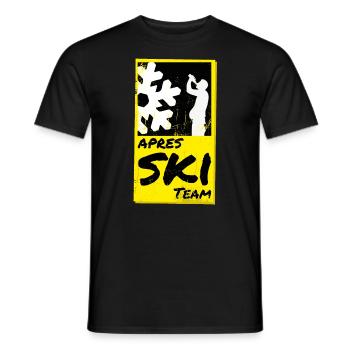Équipe d’après-ski noir jaune - T-shirt homme - noir - Devant - AI Model Male 178 light (178cm)