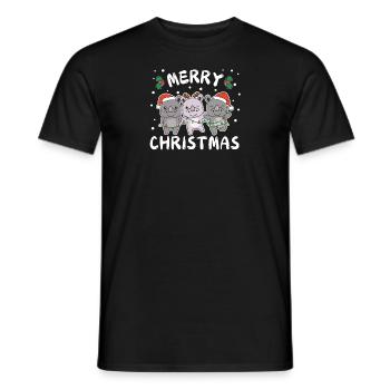 Merry Christmas Sweet Rhino Christmas - Men's T-Shirt - black - Front - AI Model Male 178 light (178cm)