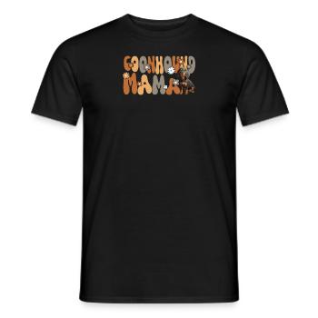 Black And Tan Coonhound Groovy Coonhound Mom - Men's T-Shirt - black - Front - AI Model Male 178 light (178cm)