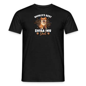 Shiba Inu Groovy Shiba Dad - Männer T-Shirt - Schwarz - Vorne - AI Model Male 178 light (178cm)