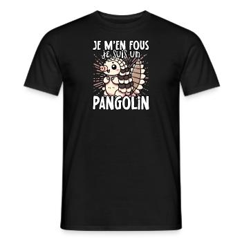 Je m'en fous je suis un pangolin - süßes - Männer T-Shirt - Schwarz - Vorne - AI Model Male 178 light (178cm)