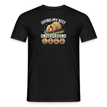 Living My Best Underground Life Lustiger - Männer T-Shirt - Schwarz - Vorne - AI Model Male 178 light (178cm)