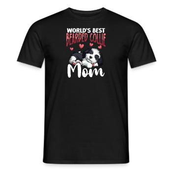 Bearded Collie Dog Beardie Mom - Men's T-Shirt - black - Front - AI Model Male 178 light (178cm)