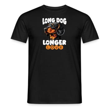 Dackel chien teckel long chien plus long amour - T-shirt homme - noir - Devant - AI Model Male 178 light (178cm)