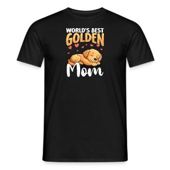 Golden Retriver La meilleure maman dorée du monde - T-shirt homme - noir - Devant - AI Model Male 178 light (178cm)
