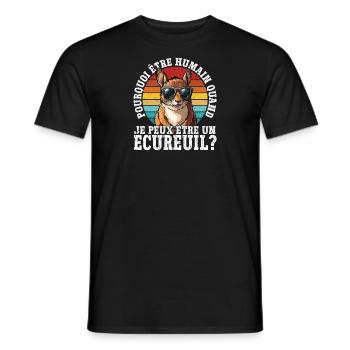 Pourquoi être humain quand je peux être un - T-shirt homme - noir - Devant - AI Model Male 178 light (178cm)