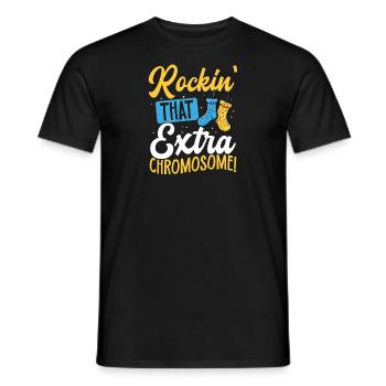 Rockin' That Extra Chromosome Fun Down Syndrome - Men's T-Shirt - black - Front - AI Model Male 178 light (178cm)
