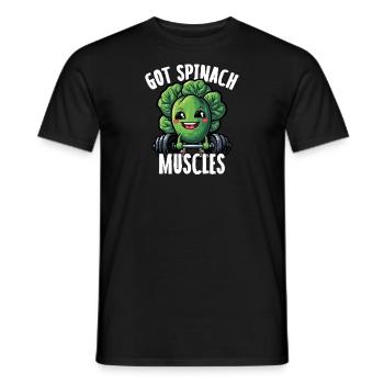Got Spinat Muscle Funny Gym Workout - Männer T-Shirt - Schwarz - Vorne - AI Model Male 178 light (178cm)