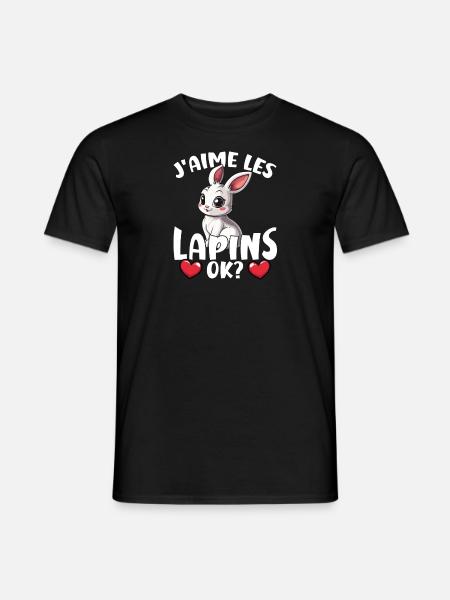 Ich mag Hasen ok? Süßer Hase - Männer T-Shirt - Schwarz