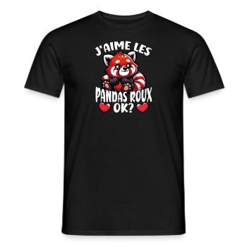 Ich mag Rote Pandas ok? Süßer Roter Panda - Männer T-Shirt - Schwarz - Vorne - AI Model Male 178 light (178cm)