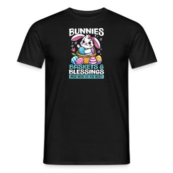 Bunny Baskets & Blessings Sweet Easter - Men's T-Shirt - black - Front - AI Model Male 178 light (178cm)