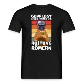 Gepflegt einen hinter die Rüstung römern Saufen - Männer T-Shirt - Schwarz - Vorne - AI Model Male 178 light (178cm)