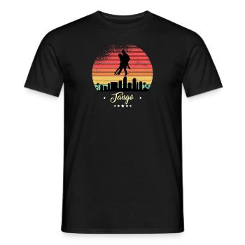Tango Danse Vintage Rétro Coucher de soleil Sports - T-shirt homme - noir - Devant - AI Model Male 178 light (178cm)