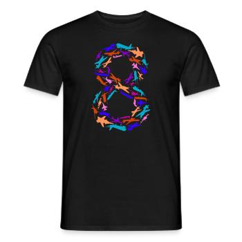Geburtstag Junge 8 Jahre Flugzeug Flugzeuge - Männer T-Shirt - Schwarz - Vorne - AI Model Male 178 light (178cm)
