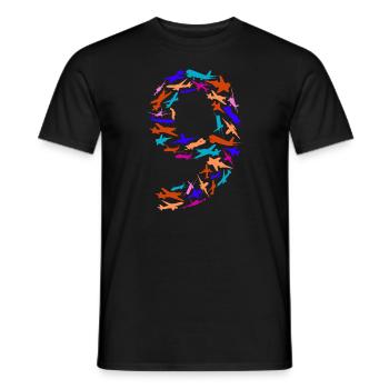 Birthday Boy 9 Years Airplane Airplanes - Men's T-Shirt - black - Front - AI Model Male 178 light (178cm)