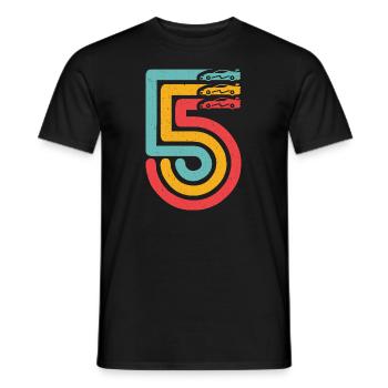 5ème anniversaire voiture de course 5 ans voiture de course - T-shirt homme - noir - Devant - AI Model Male 178 light (178cm)