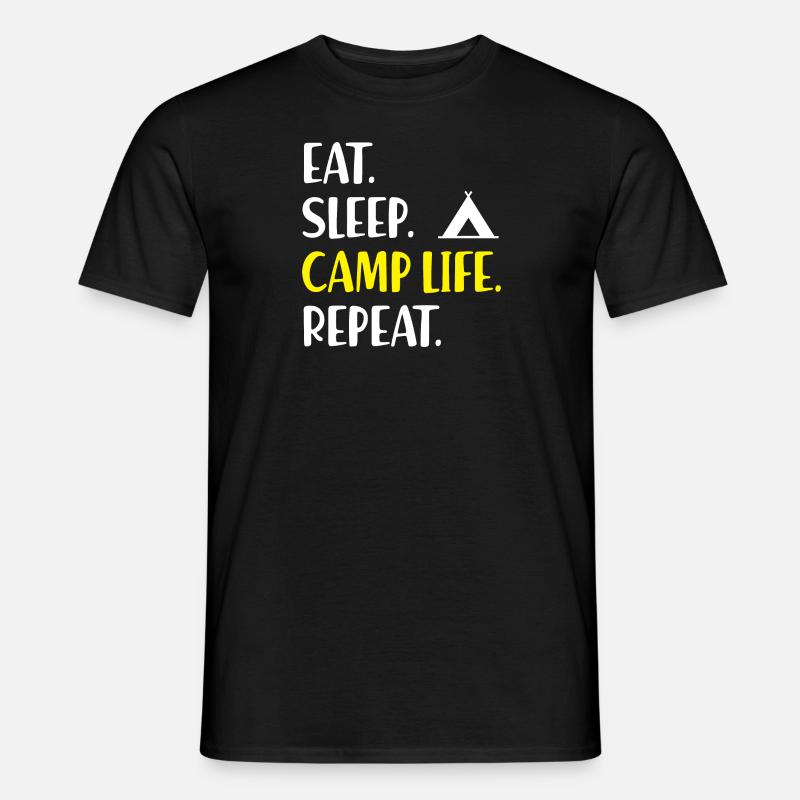 Zelten Camping Campingfans Campingplatz Zeltplatz - Männer T-Shirt - Schwarz