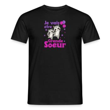 Raton laveur grande sœur 2022 pour les frères et sœurs - T-shirt homme - noir - Devant - AI Model Male 178 light (178cm)