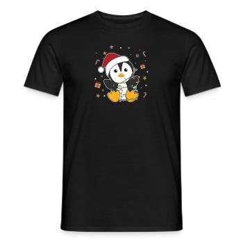 Manchots Noël neige hiver animaux pingouins - T-shirt homme - noir - Devant - AI Model Male 178 light (178cm)