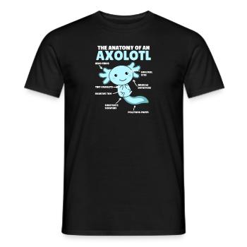 Axolotl Explanation Anatomy of an Axolotl - Men's T-Shirt - black - Front - AI Model Male 178 light (178cm)