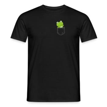 Grenouille dans la poche de poitrine drôles de grenouilles - T-shirt homme - noir - Devant - AI Model Male 178 light (178cm)