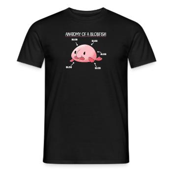Blobfish Explanation Anatomy of an Blobfish - Men's T-Shirt - black - Front - AI Model Male 178 light (178cm)