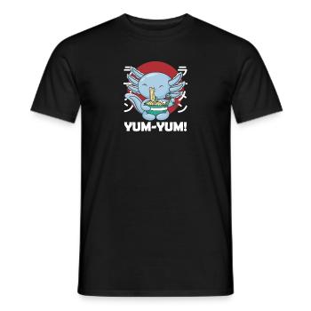 Japonais Axolotl Ramen kawaii Nouilles Axolotls - T-shirt homme - noir - Devant - AI Model Male 178 light (178cm)