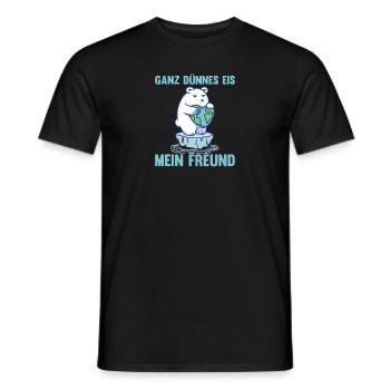Ours polaire glace mince mon ami drôle - T-shirt homme - noir - Devant - AI Model Male 178 light (178cm)