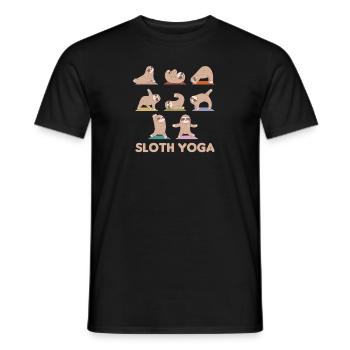Faultier Yoga süße Faultiere machen Sport - Männer T-Shirt - Schwarz - Vorne - AI Model Male 178 light (178cm)