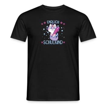 Meerjungfrau Katze Schule Einschulung Kindergarten - Männer T-Shirt - Schwarz - Vorne - AI Model Male 178 light (178cm)