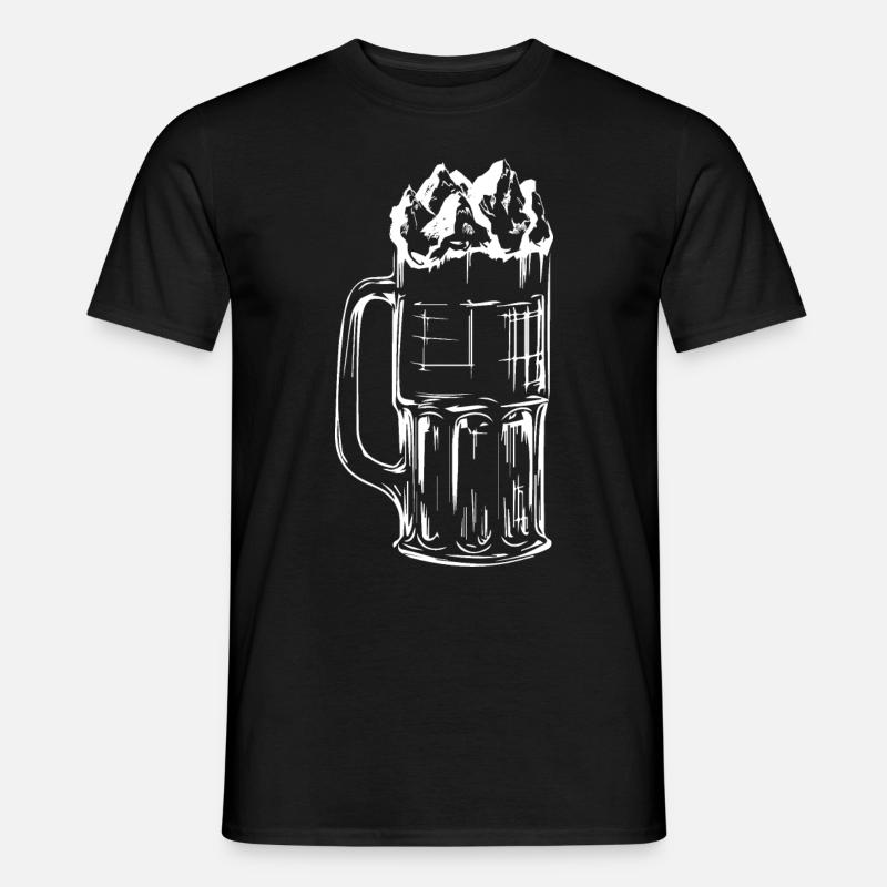 Bier - Berg - - Männer T-Shirt - Schwarz