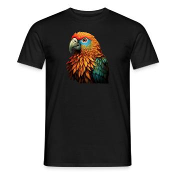 Perroquet coloré - T-shirt homme - noir - Devant - AI Model Male 178 light (178cm)