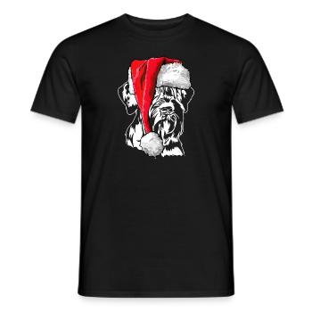 Père Noël géant Schnauzer chiens de Noël Wilsigns - T-shirt homme - noir - Devant - AI Model Male 178 light (178cm)