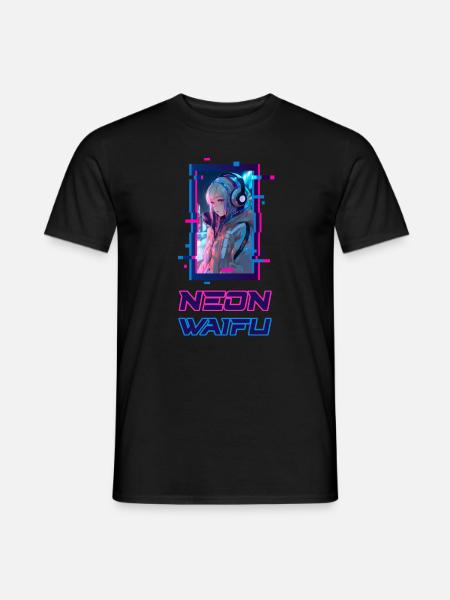 Cyber Futuristic Girl - Anime Shirt - Männer T-Shirt - Schwarz