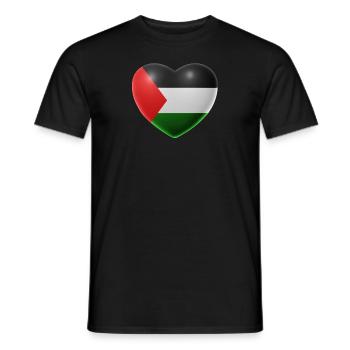 Coeur (Palestine / Palestine) - T-shirt homme - noir - Devant - AI Model Male 178 light (178cm)